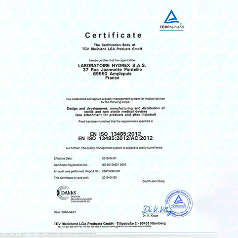 Certificat ISO 13485 ENG